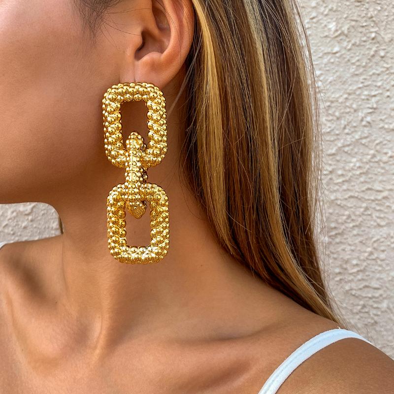 

Dangle & Chandelier Punk CCB Material Thick Link Chain Earrings Women Hip Hop Large Drop 2022 Fashion Big Jewelry Trendy Gift Girl