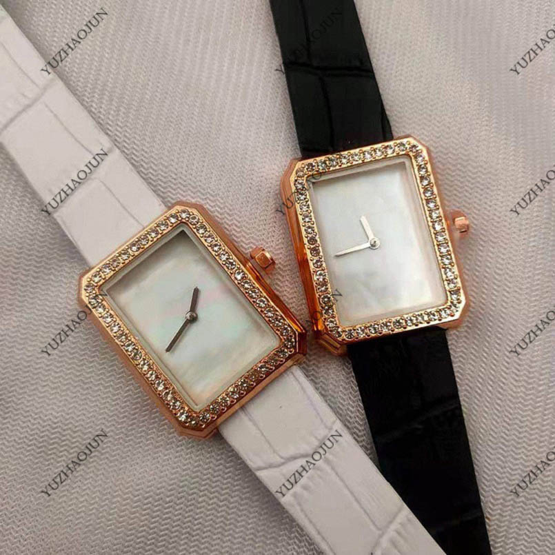 

Classic Women Watch Business High Quality Diamond Fashion Atmosphere Square Quartz Watches Boxed Direct Sales, White