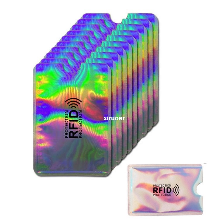 

Xiruoer Laser Sliver Aluminum Foil RFID Bank Card Case Anti-degaussing Card Holder Protection Cards Shielding Bag NFC Anti-Theft Card Holder Thin For Wallet 1000pcs