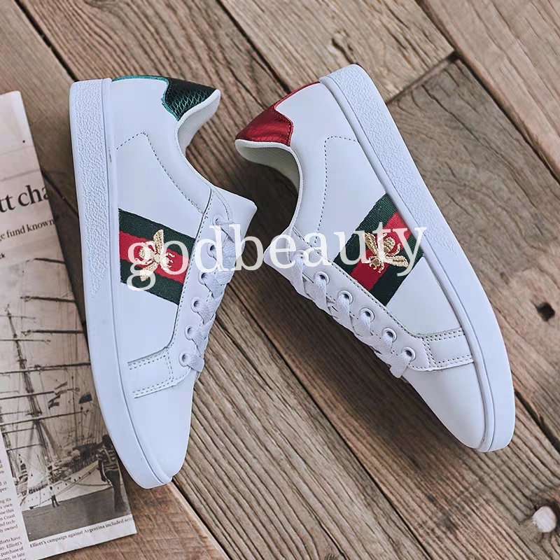 

GS1 Ace bee Designer GG Men Woman Luxury Triple Casual Shoes Vintage Star Stripe Snake Sneakers platform trainers, White;black