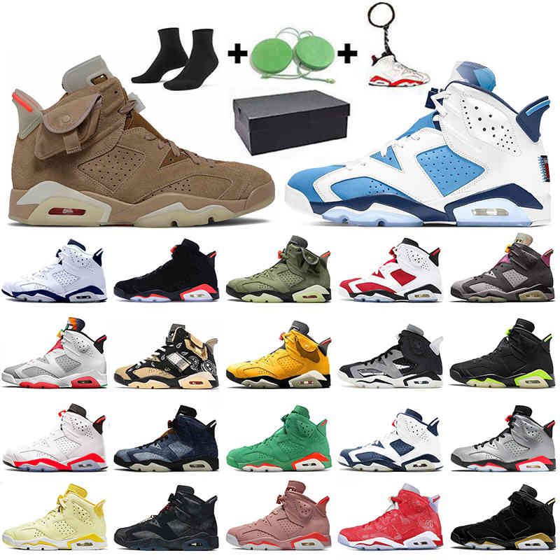 

2021 With Box Travis Scotts British Khaki UNC 6s Basketball Shoes Jumpman 6 Mens Trainers Carmine Midnight Navy Black Infrared Tech Chrome