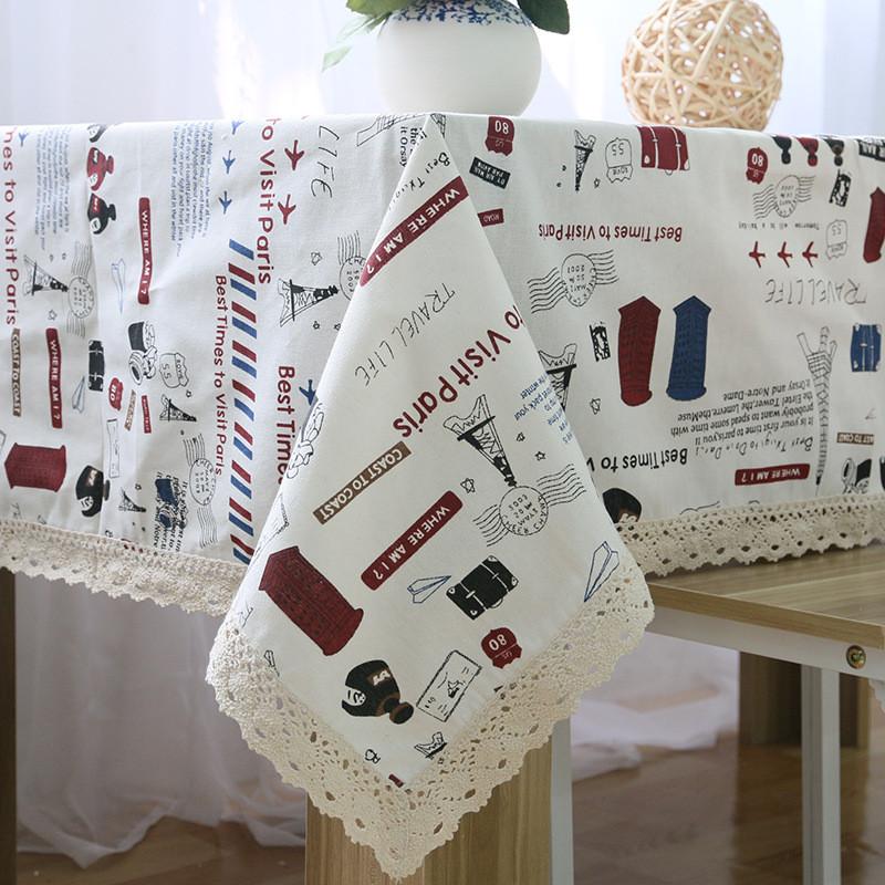 

Koreal Decorative Table Cloth Cotton Linen Lace Tablecloth Dining Cover Kitchen Home Decor Nappe Rectangulaire Dentelle