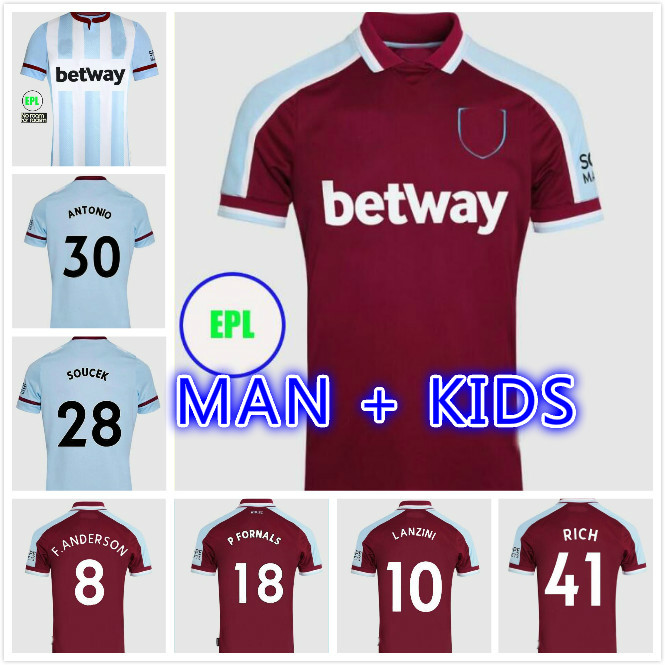 

men kids kit 21 22 LINGARD soccer jerseys Iron Maiden special 2021 2022 RICE Soucek NOBLE HAM BOWEN UNITED LANZINI football shirt WEST men
