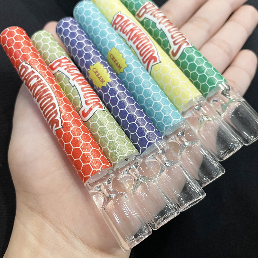 

100mm Smoking Hand Pipe Backwoods Glass Bong Dry Herb Tobacco Bats One Hitter Oil Burner Mini Brusher Set Cigarette Holder