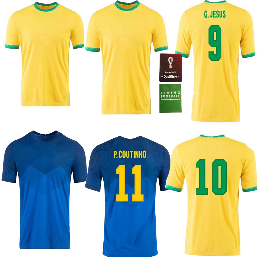 

2021 BRASIL NERES COUTINHO soccer jersey camiseta de futebol BraziLS G.JESUS FIRMINO 21 22 football shirt Men + Kids kit set uniforms, Red
