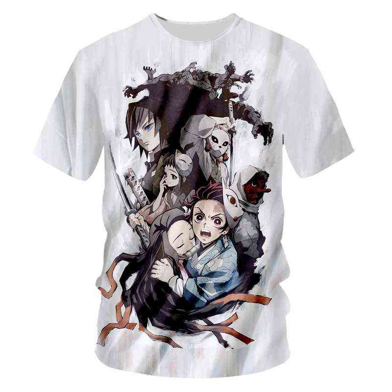 

2021 New Funny Demon Slayer T Shirt 3D Kids Blade of Ghost T-shirt Kimetsu No Yaiba Anime Demon Blade Cool T shirt men clothing Y0210, Cbt-1380