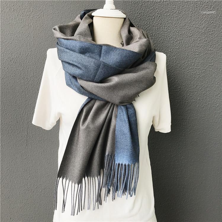 

Scarves Men Scarf Winter Warm Solid Double-side Soft Cashmere Shawls And Wraps Bandana Female Foulard Tassel1