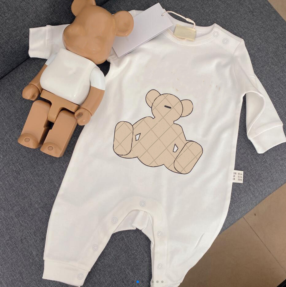 

Fashion 2021 Designer baby Boys Girls Romper Infant Outfits kids Newborn Clothes bear Rompers Toddler Jumpsuit child Bodysuits children coverall Clothing white, G#8