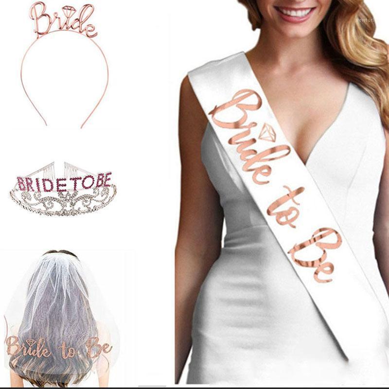 

Party Decoration Bachelorette Supplies Wedding Veil Bride To Be Satin Sash Gilded For Valentines Girl Hen Partys Night Decor
