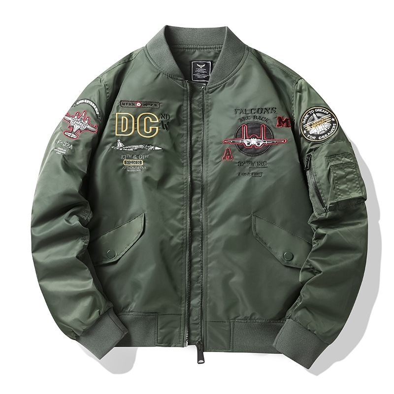 

2021 spring air force tide brand flight suit men's loose jacket, Black