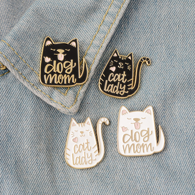 

Vintage Punk Style Dog Cat Brooch Lady Metal Kawaii Enamel Pin Badge Buttons Brooch Shirt Denim Jacket Bag Decorative Brooches for Women Men C3