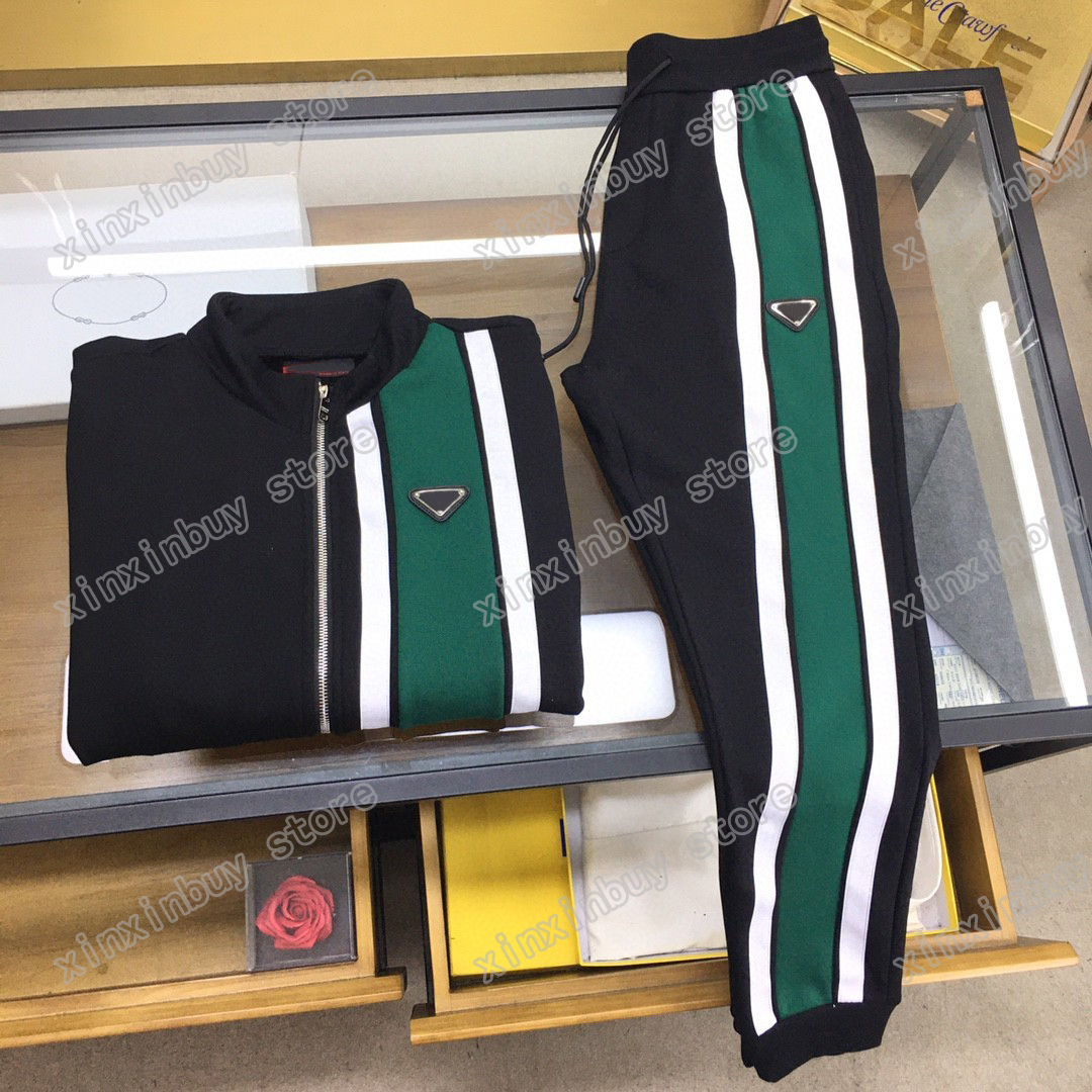 

21ss mens designers tracksuits Triangle label Milano letter Windbreaker fashion tracksuit men designer breathable zipper black blue xinxin, Black suit