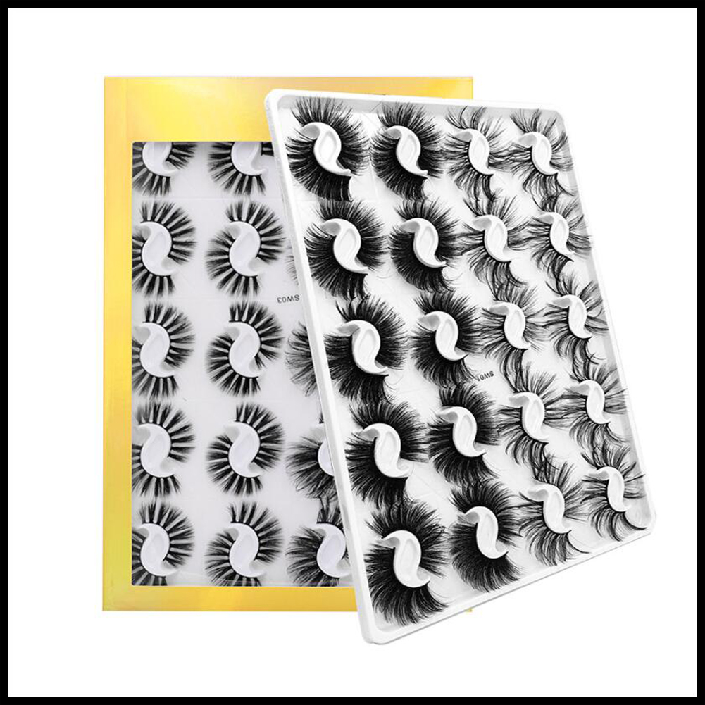 

EPACK 20pair Simulated Mink Eyelashes Hair Stage Performance Make Up Eyelash Natural Multi-storey Thick Style