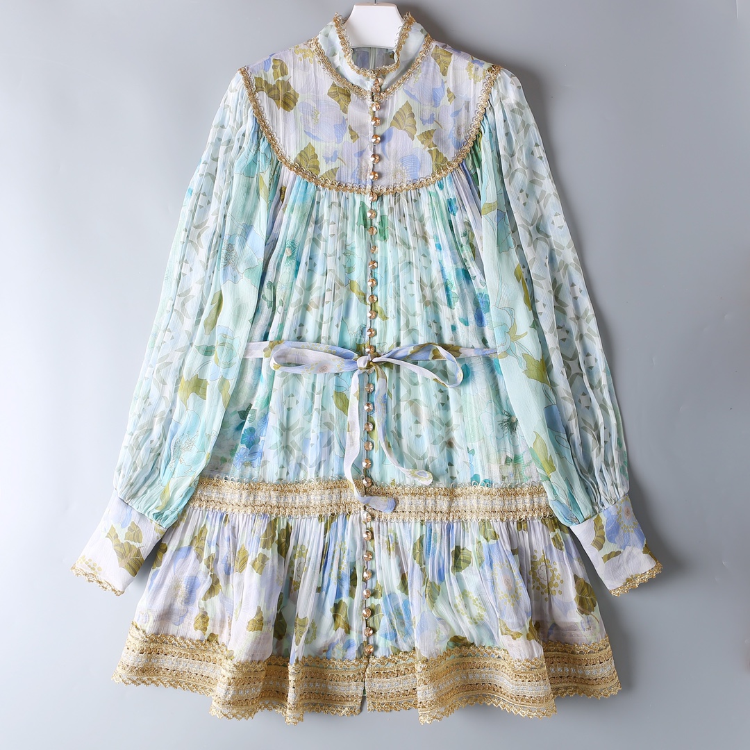 

Lace Lantern Sleeve high neck Mini Dress NEW, Customize