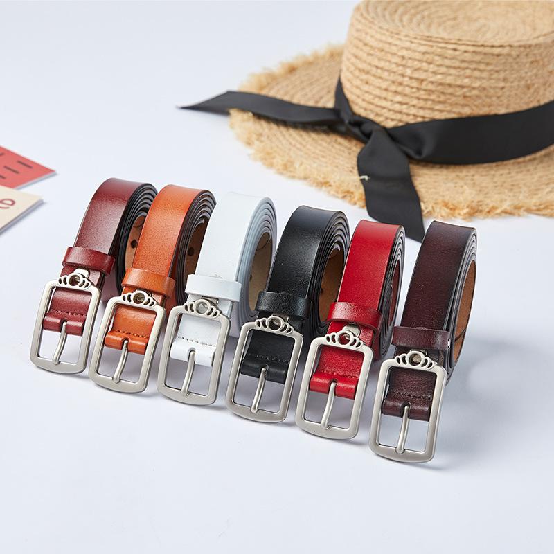 

Belts Ladies Belt Designer's Leather High Quality Fashion Alloy Buckle Girl Jeans Dress, Black