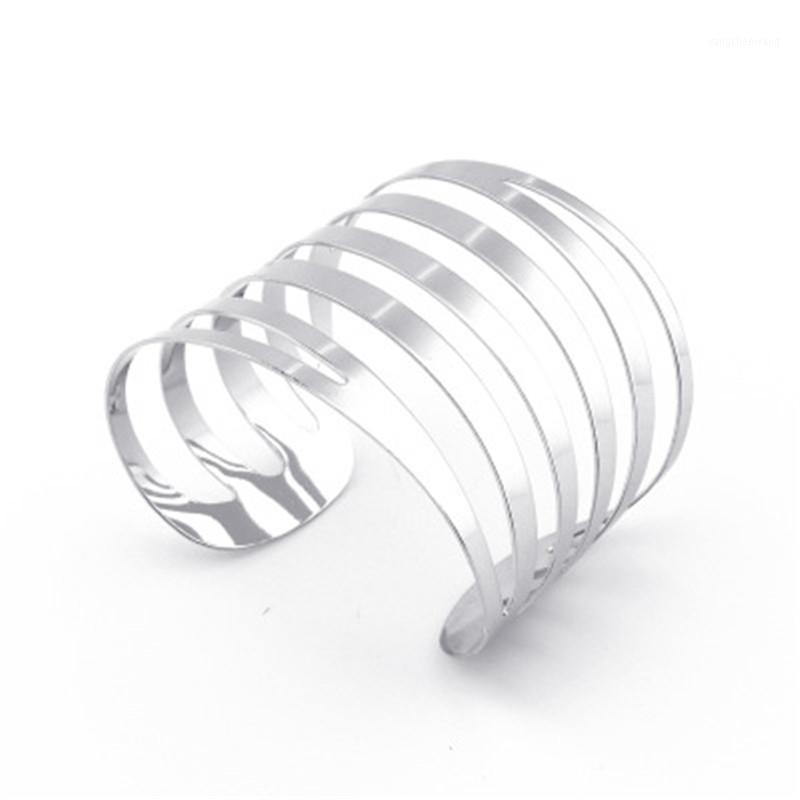 

Women Bracelets Vintage Alloy Wide Wrist Bracelet For Hollow Female Jewelry Accessories Retro Men Rose Gold Metal Sets Bangle