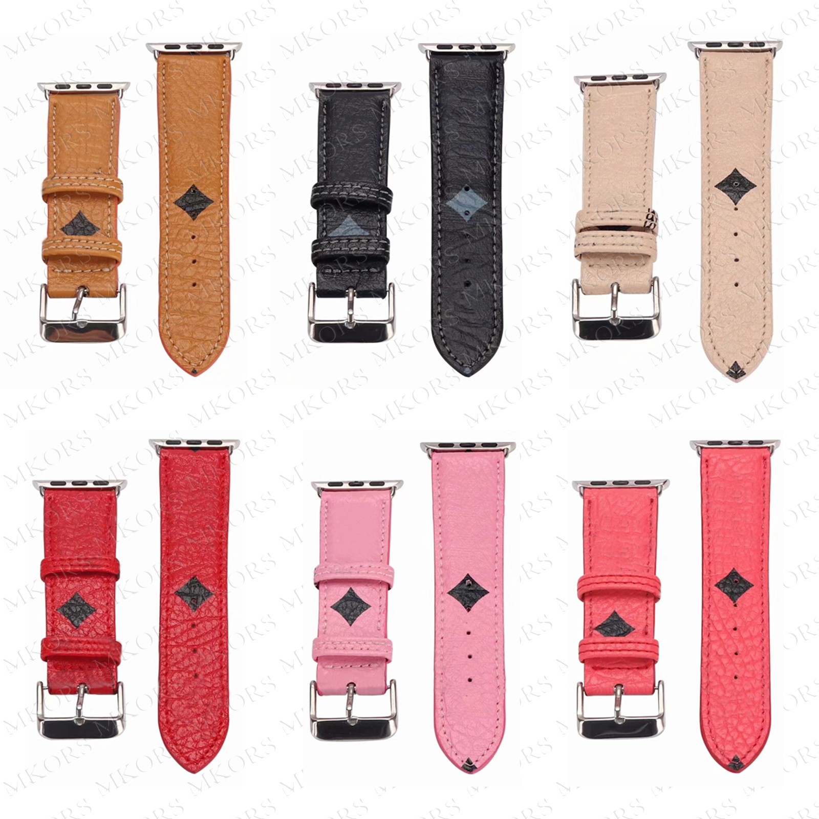 

Fashion Leather Watches Strap Watch Band 38mm 40mm 41MM 42MM 44MM 45MM for iwatch 1 2 3 4 5 6 bands Trendy Replacement Watchbands Bracelet Fashion Stripes