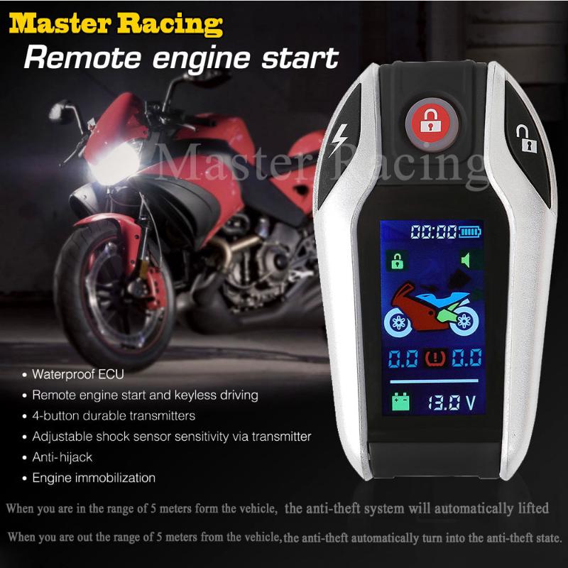 

Theft Protection 2 Two Way Motorcycle Anti-theft Alarm System Auto Lock Unlock Tire Pressure Monitor Keyless Remote Engine Start