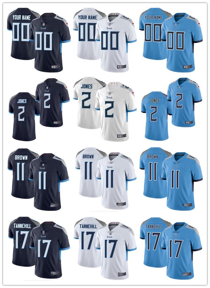 

Men Women Youth 11 A.J. Brown 17 Ryan Tannehill 22 Derrick Henry 2 Julio Jones Custom White navy blue Football Jersey, Black;red