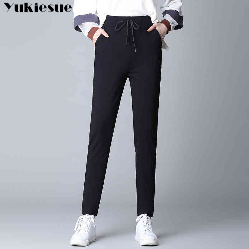 

streetwear summer black women' pants long female high waist loose harem pants capris for women trousers woman Plus size 210519