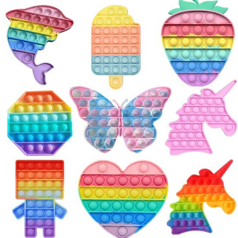 

Halloween Rainbow Push Fidget Toy Sensory Push Bubble Fidget Sensory Autism Special Needs Anxiety Stress Reliever for Office Fluorescen