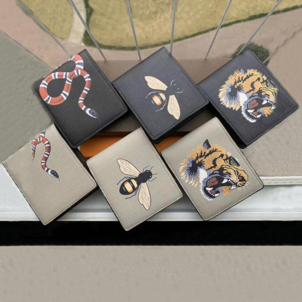 

Wholesale Fashion Short Wallet Classic High Quality Canvas Red Snake Clutch Retro Coin Purse Luxury Brand Wallets Multifunctional Card Bag Mens Leather Bags gift