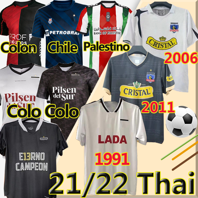 

2021 2022 Colo Colo Palestine soccer jersey Champion 1991 Enernos Campeones JIMENEZ Universidad de Chili PARRAGUEZ Colón MONTILLO Retro 1991 2006 11 Football Shirt, Palestino 21-22 home