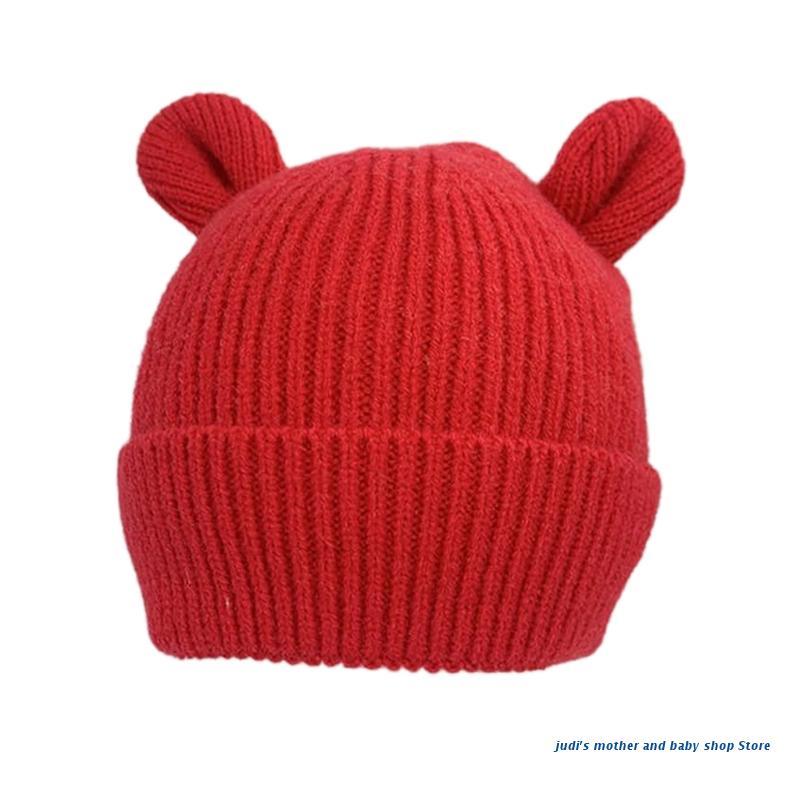 

Caps & Hats 67JC Cute Bear Baby Hat With Ears Autumn Winter Knitted Kids Bonnet Soft Warm Infant Beanie For Born Girls Boys, Black