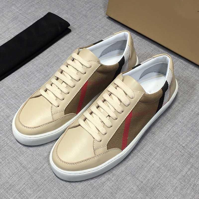 

Shoes 2021New sneakers Vintage Check Cotton Suede luxury designer Men checked canvas sneaker with o9P1#, Bubble wrap packaging