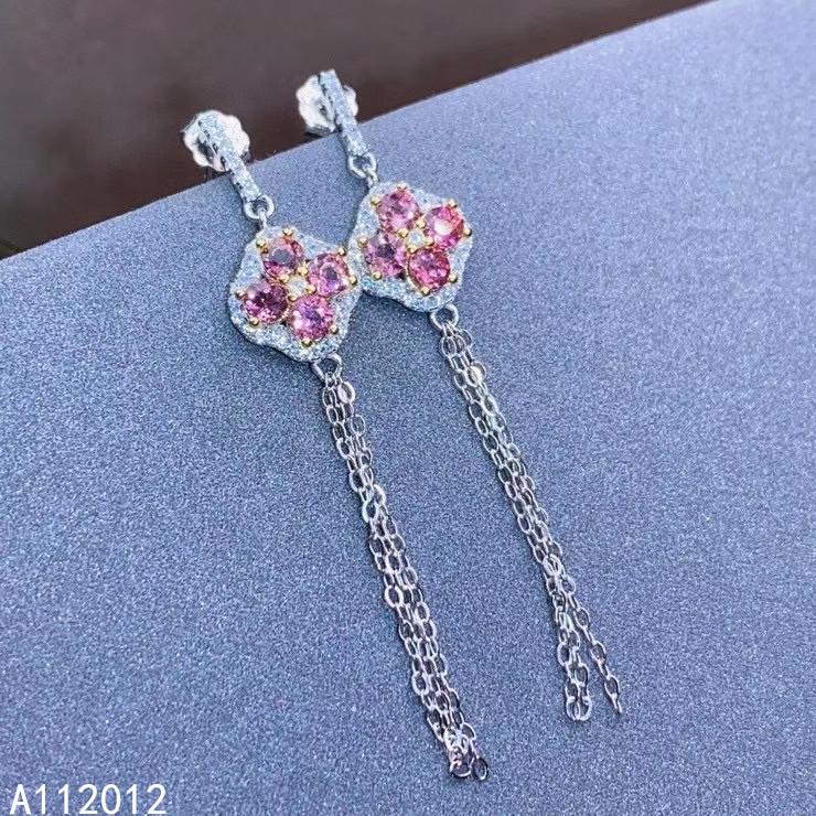 

Dangle & Chandelier KJJEAXCMY Fine Jewelry 925 Sterling Silver Natural Pink Tourmaline Girl Luxury Earring Eardrop Support Test Chinese Styl