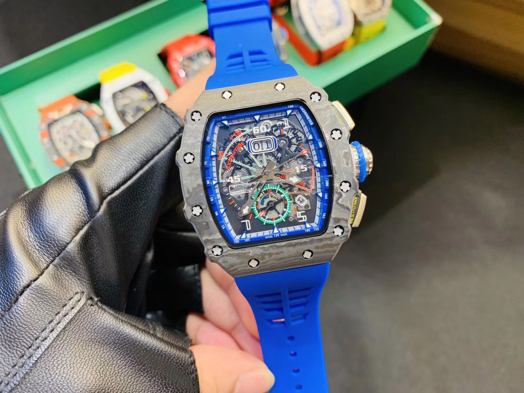 

Designer Watches Richards Top Quality Automatic Movement Mens Watch 11-04 Carbon Fiber Case Men Sports Watches Montre De Luxe
