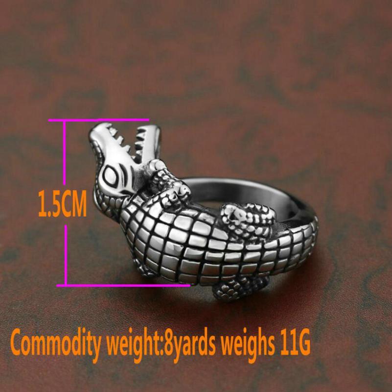 

Cluster Rings Fashion Personality Animal Ring Men's Stainless Steel Crocodile Finger Domineering