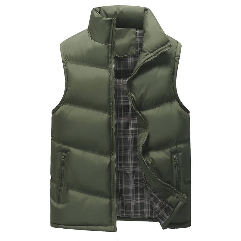 

Men's Vests Men Down Cotton Check Pattern Lining Vest Sleeveless Solid Jacket Slim Fit For Casual Autumn Winter Daily Waistcoat, Black
