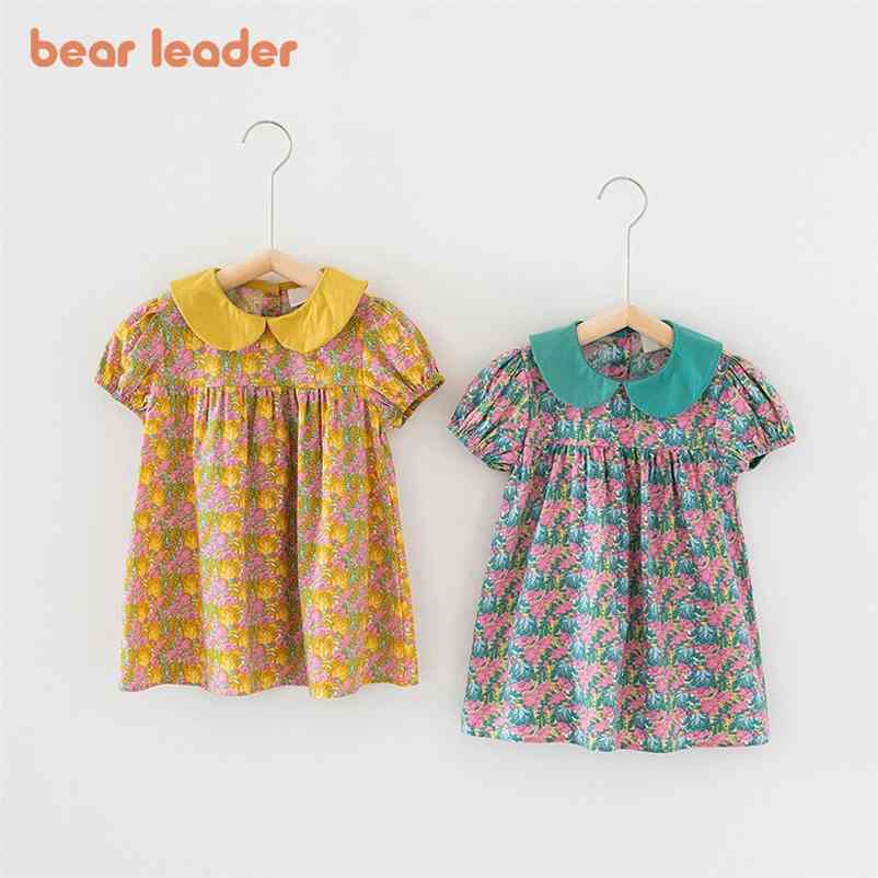 

Girl Casual Summer Dresses Kids Baby Flower Print Dress Children Floral Sweet Vestidos Korean Style Princess Costume 210429, Ah5273green