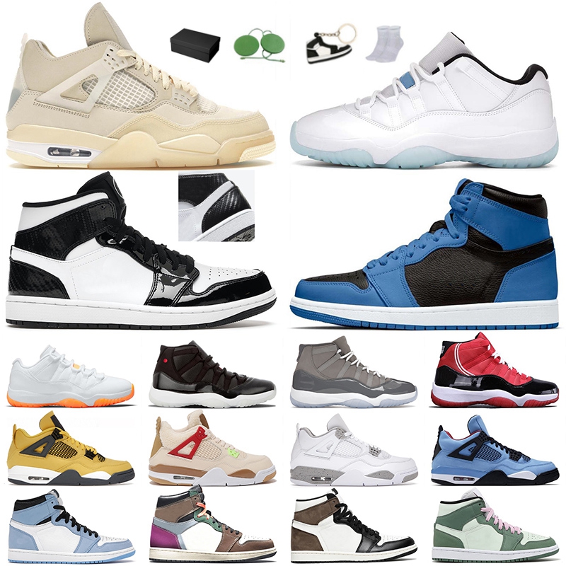 

Air Jordan Jorden 1 4 Retro Jumpman 11 Basketball Shoes Jordan1s Dark Marina Blue University High OG Mocha White Off Jordan4s Cactus Jack Black Cat Low Legend Trainers, 36-46 dark marina blue