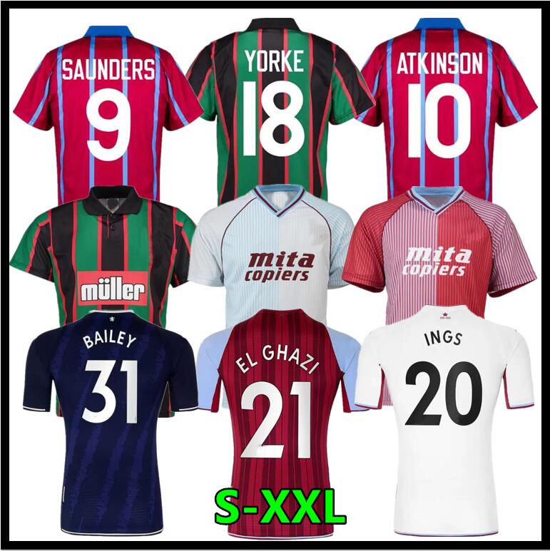 1994 1988 Aston retro soccer jerseys Villa 21 22 home away El Ghazi gerrard Douglas Luiz WATKINS Buendia Ings Targett Bailey 2021 2022 Vintage Class
