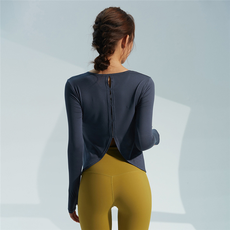 

Lulu Legging Style 2020 Cross-Border New Arrival Yoga Breathable Long Sleeve Womens Multi-Color Optional Sexy Yoga Clothes Cuff Finger Hole, White;red