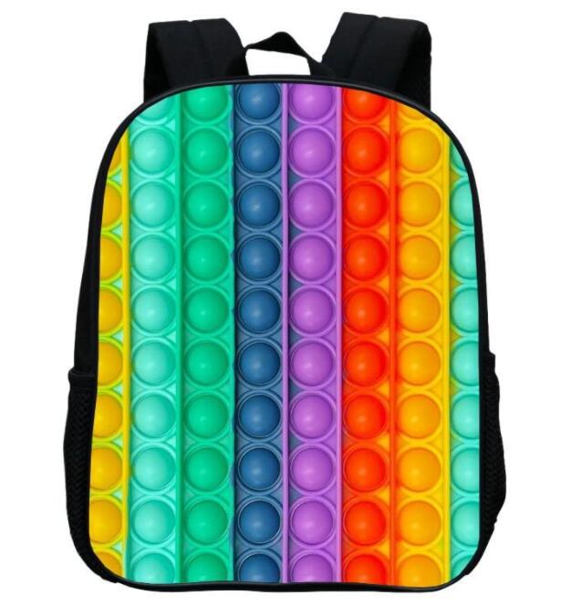 

DHL SHIP 11 Styles Kids Students School Bag Teenage Backpack 3D Sensory Fidget Toys Finger Print Shoulder Bags Sport Book Pack Cartoon printing Rucksack