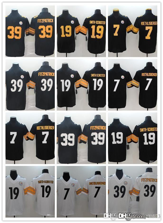 

Men women Pittsburgh Steelers 7 Ben Roethlisberger 19 JuJu Smith-Schuster 39 Minkah Fitzpatrick Football Jerseys, Black;red