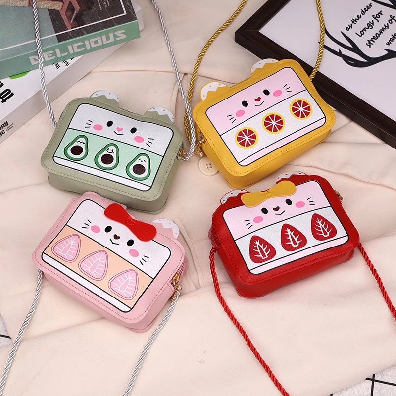 

Cartoon Design Children's Mini Messenger Bag Fashion Girls Boys Small Square Shoulder Bags Cute Baby Coin Purse Handbags Wallet