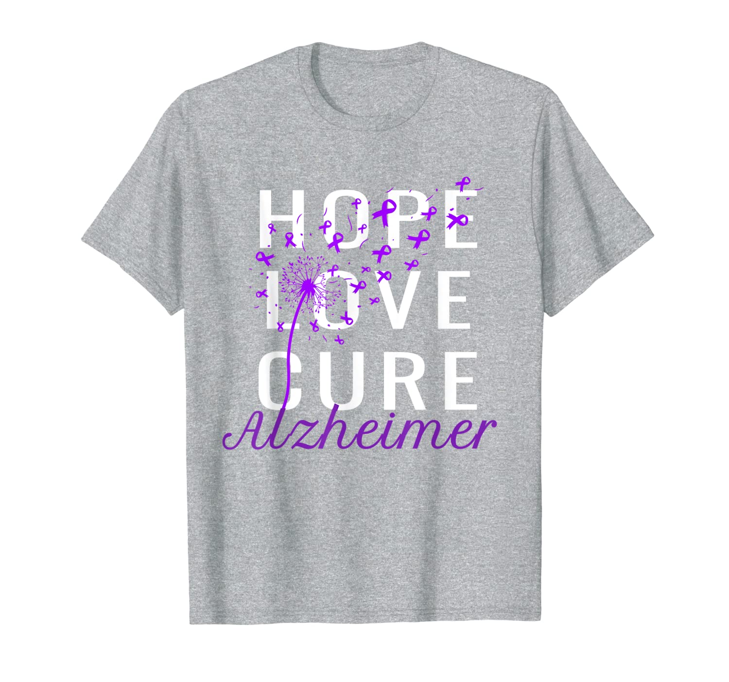 

hope love cure alzheimer disease awareness t-shirt, White;black
