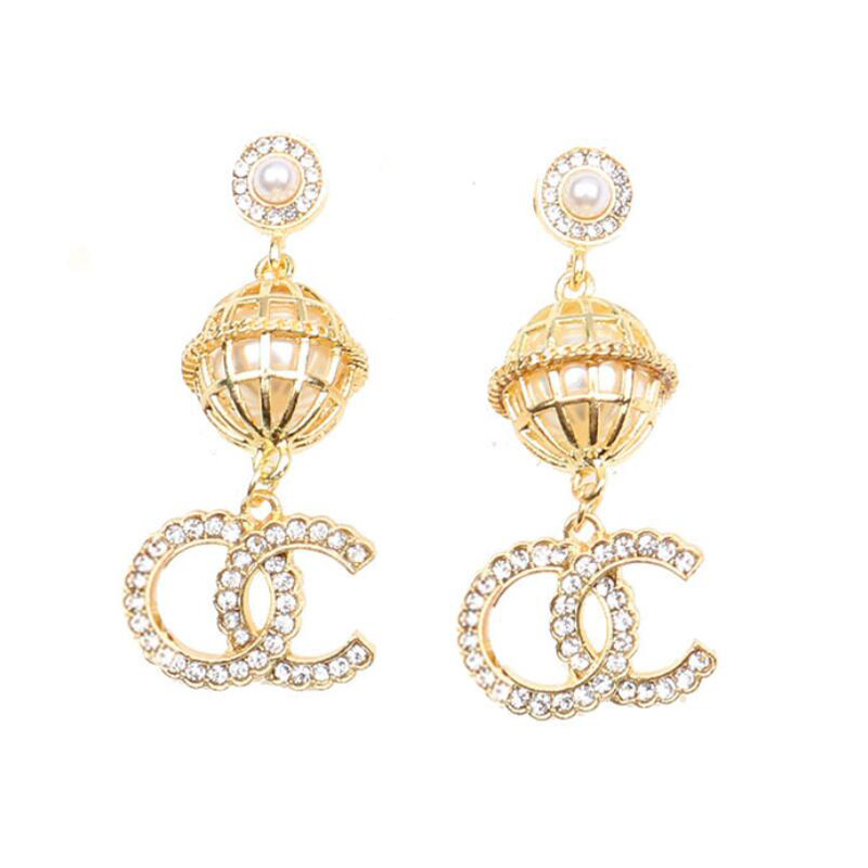 

Designer Earrings Stud Designers 18K Gold Plated Brand Geometry Letters Fashion Women Crystal Rhinestone Pearl Earring Wedding Party Jewerlry ER0405