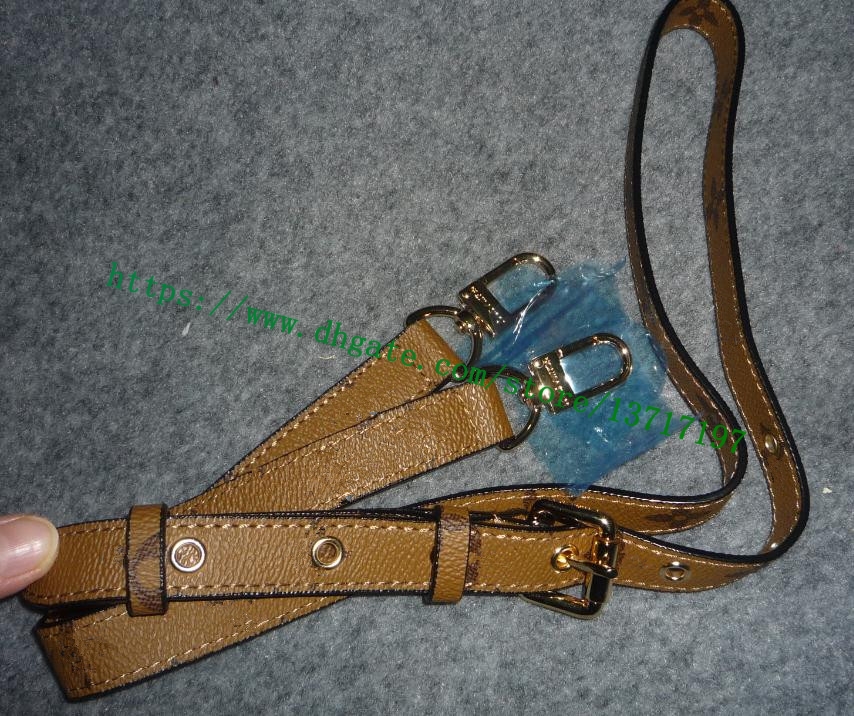 

First Grade Bag Accessories Flowers Yellowish Reverse Canvas Coated Real Calf Leather Adjustable Shoulder Strap For M44876 POCHETTE METIS Messenger