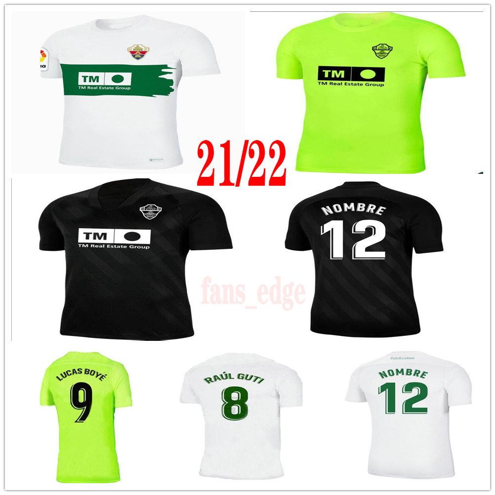 

2021 2022 CF Elche Soccer Jerseys BENEDETTO RAUL GUTI LUCAS BOYE MASCARELL PERE MILLA FIDEL NOMBRE PASTORE CALVO Custom 21 22 Home Away Football Shirt Uniform, White