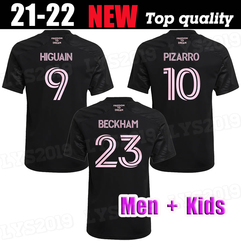 

21 22 Inter Miami CF soccer jerseys short Sleeve HIGUAIN men kids BECKHAM PIZARRO Matuidi Black 2021 2022 Football Shirts