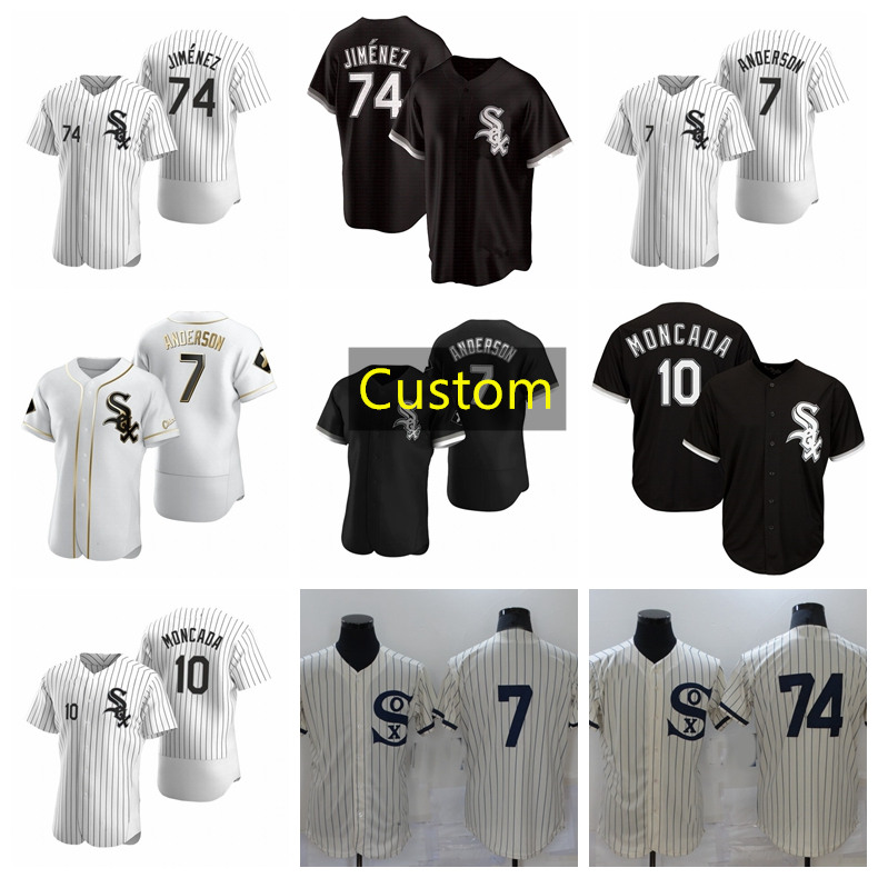 

Custom 7 Tim Anderson Jersey 10 Yoan Moncada 74 Eloy Jimenez 45 Michael JD 24 Yasmani Grandal ChicagoWhite SoxJerseys 930, Nk logo