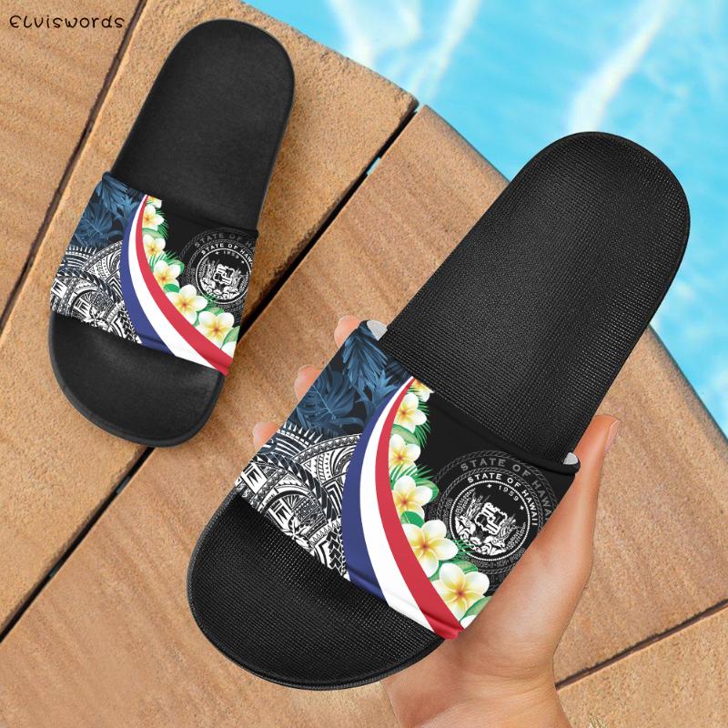 

Polynesian Tonga Tribal Pattern Girls Slide Sandal Comfortable Indoor Non-Slip Slipper Lightweight Loafers For Women Slippers, Black