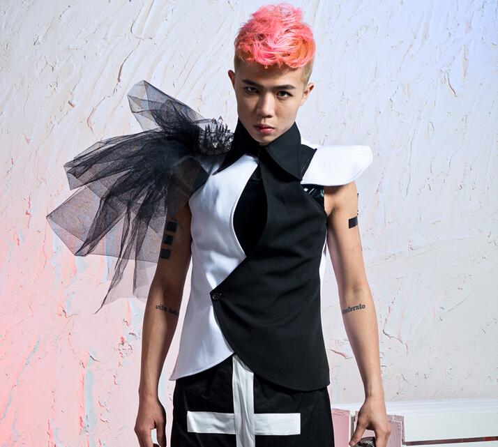 

Men' Vests -XXXL ! Plus Size Brand Fashion Stage Costume Vest Patchwork Male Outerwear Singer Dance Costumes Clothing Coat, Pants