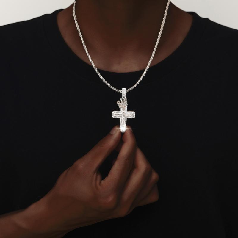 

Pendant Necklaces Cross Crown Necklace Choker Chain Women Hip-Hop Jewelry For Men Tennis Link GiftChain