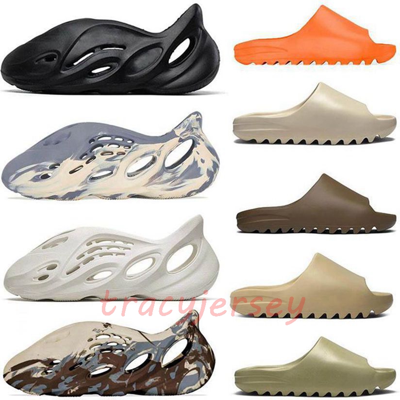 

Slippers sandals Sneakers Shoes Graffiti Bone White Resin Desert Sand Rubber Summer Earth Brown Flat Men Women Beach Classic Outdoor Trainers With Box, Black